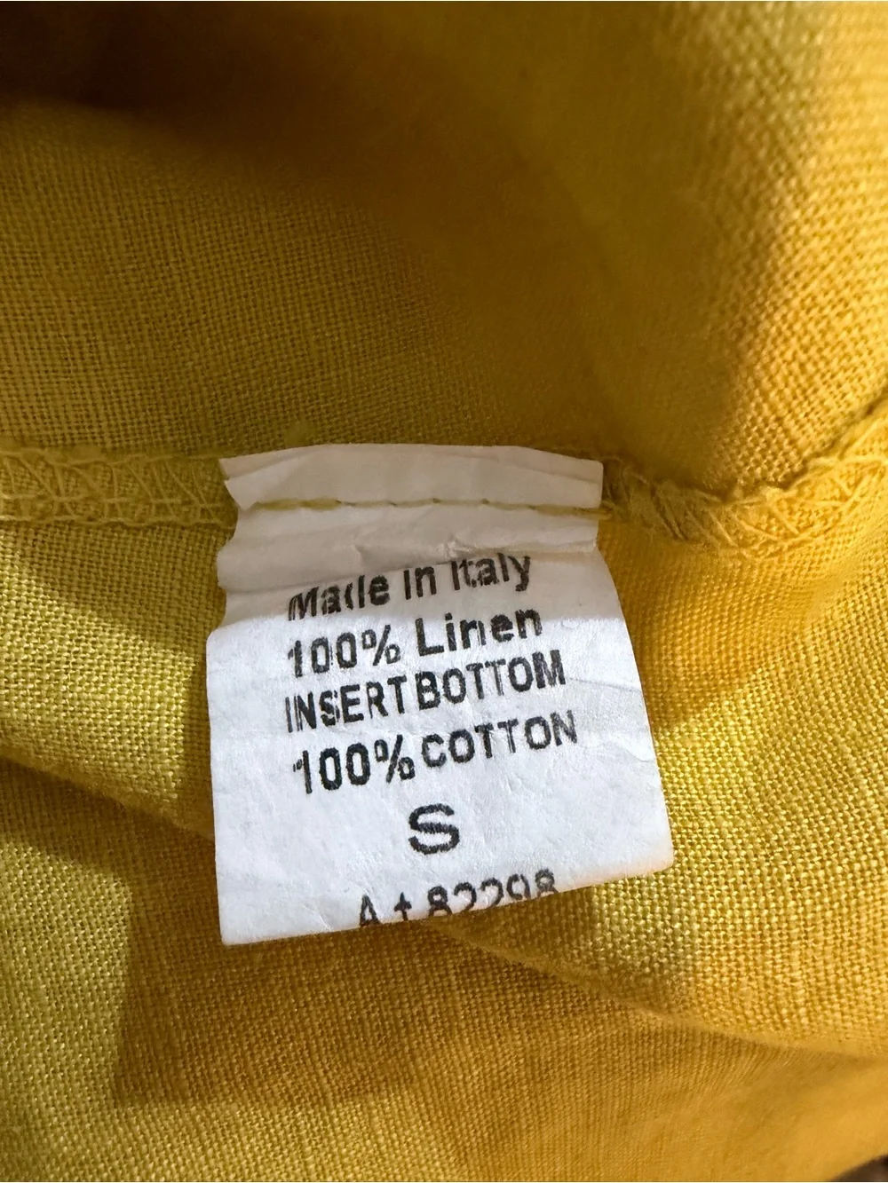 Terzo Millennio Linen Mustard Short-Sleeve Lace-Hem Top Size Small